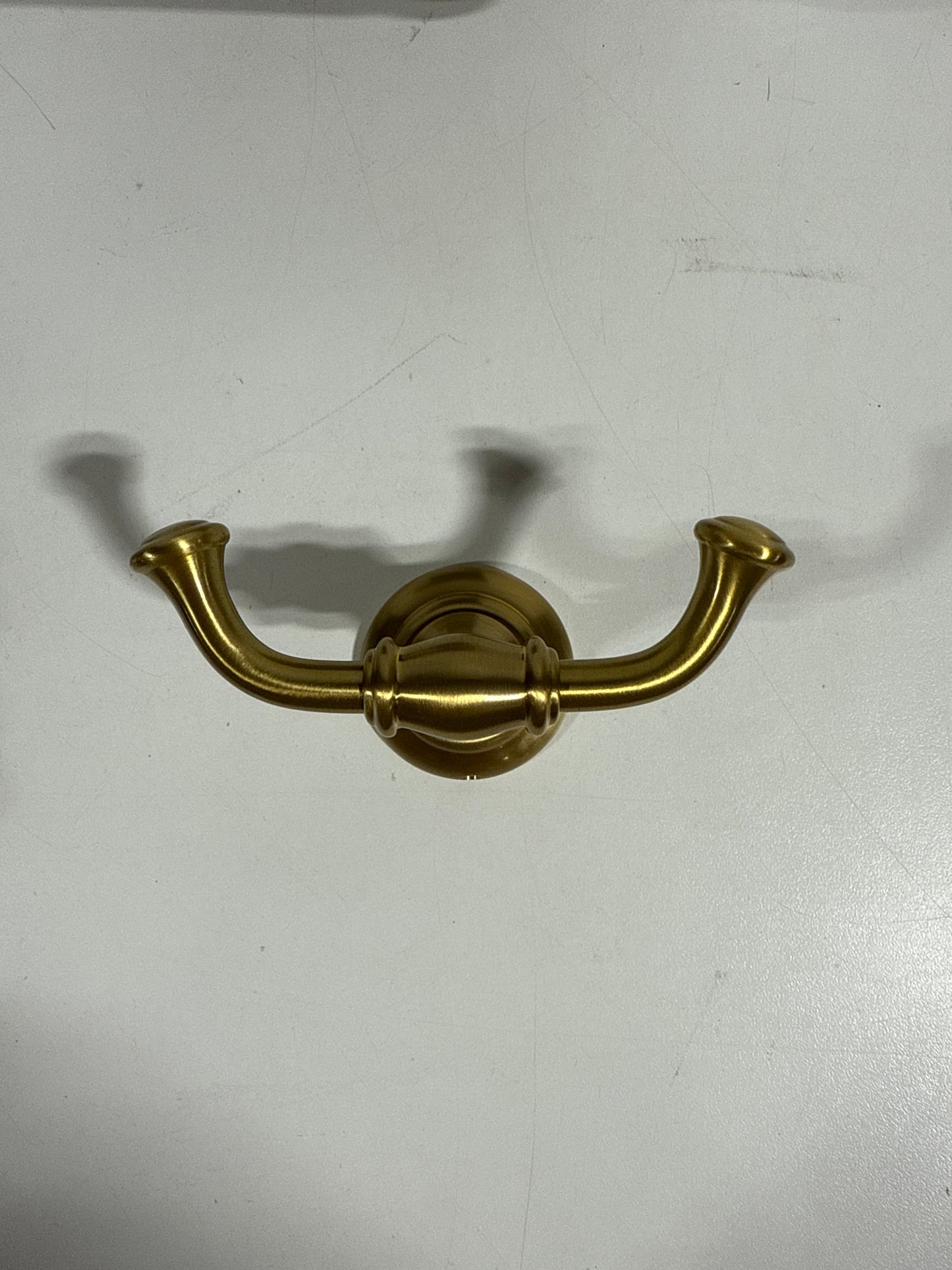 Alno A6784 Charlies 4-1/2" W Traditional Double Prong Solid Brass Wall Mounted Bathroom Towel Robe Hook Satin Brass