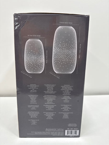 Evergreen LED Porcelain Lantern, Set of 2 Black