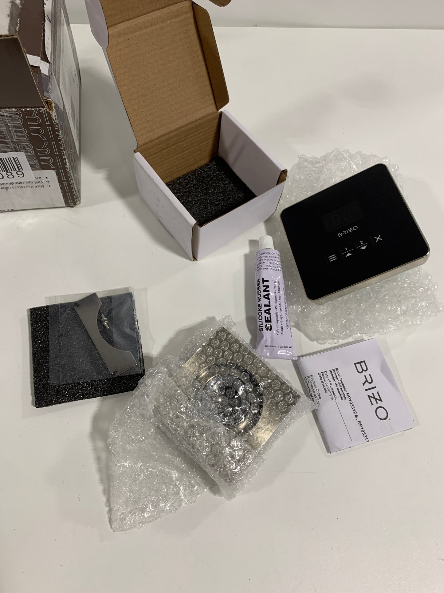 Brizo 8CH-250L Mystix Square Steam Control Unit and Steam Head Lumicoat Brushed Nickel