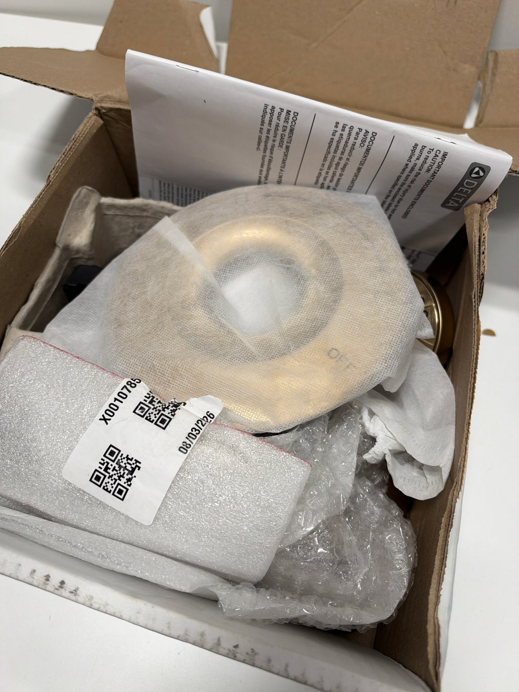 Delta 142840-I Arvo Pressure Balanced Shower System with Shower Head Hand Shower Shower Arm Hose and Valve Trim Champagne Bronze