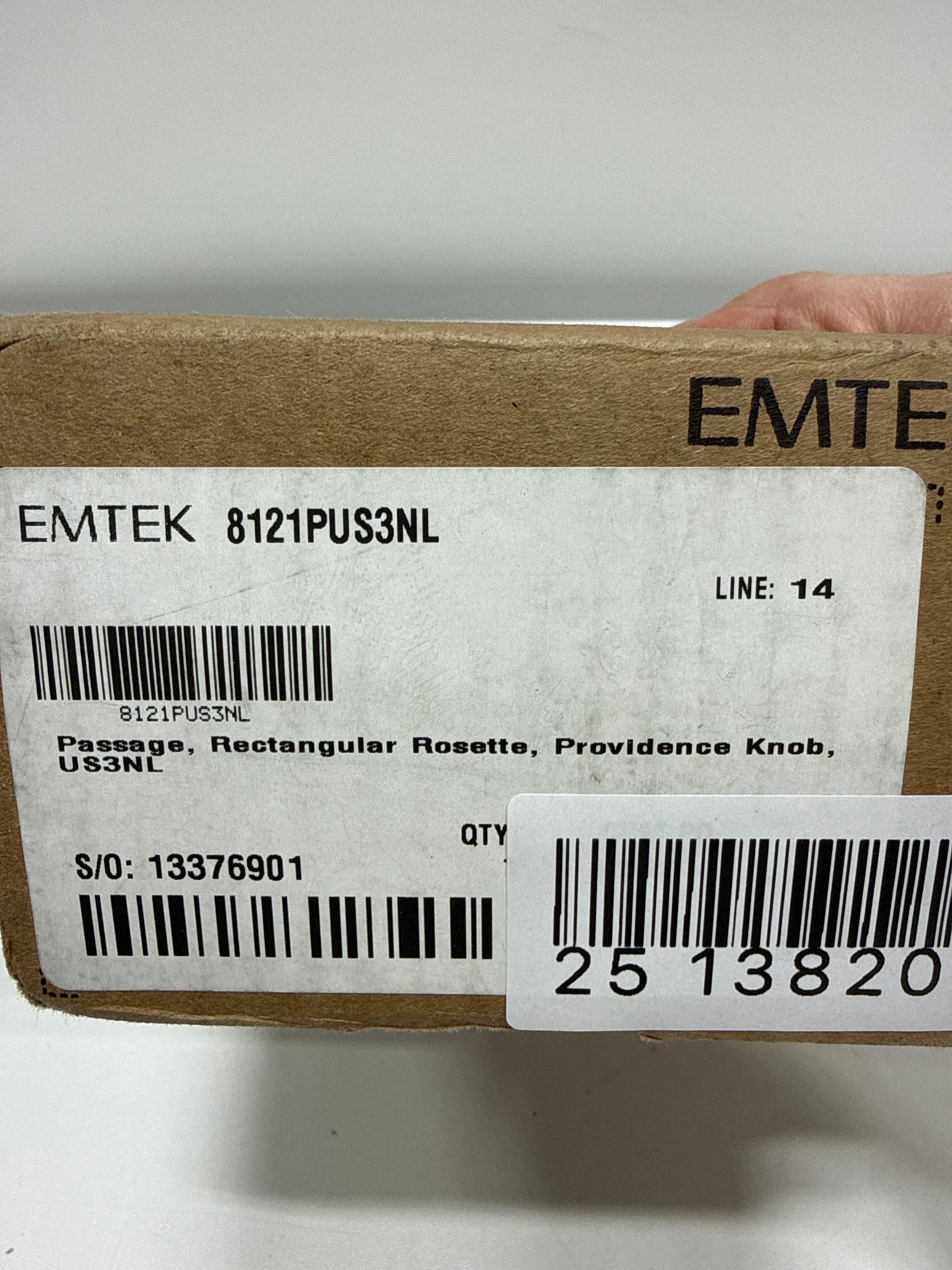 Emtek Providence Passage Door Knob Set with Rectangular Rose from the Brass Classic Collection - *Tools Hardware & Misc