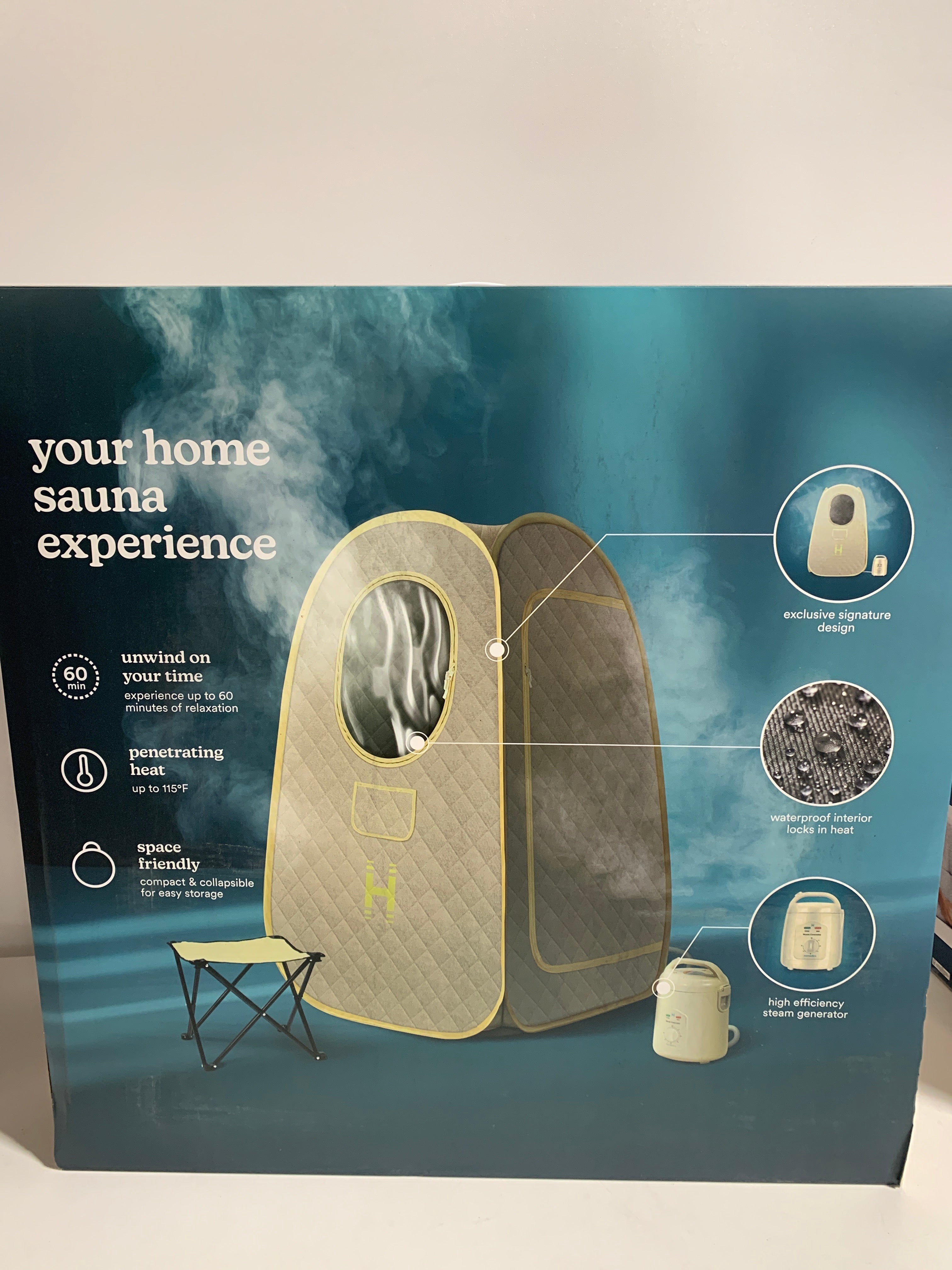 Homedics Saunazen Portable Steam Sauna - Cream - *Health & Beauty