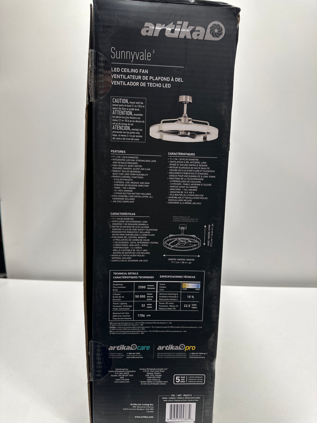 Artika Sunnyvale 28” Fandelier with Remote Brushed Nickel - *Lighting & Electrical
