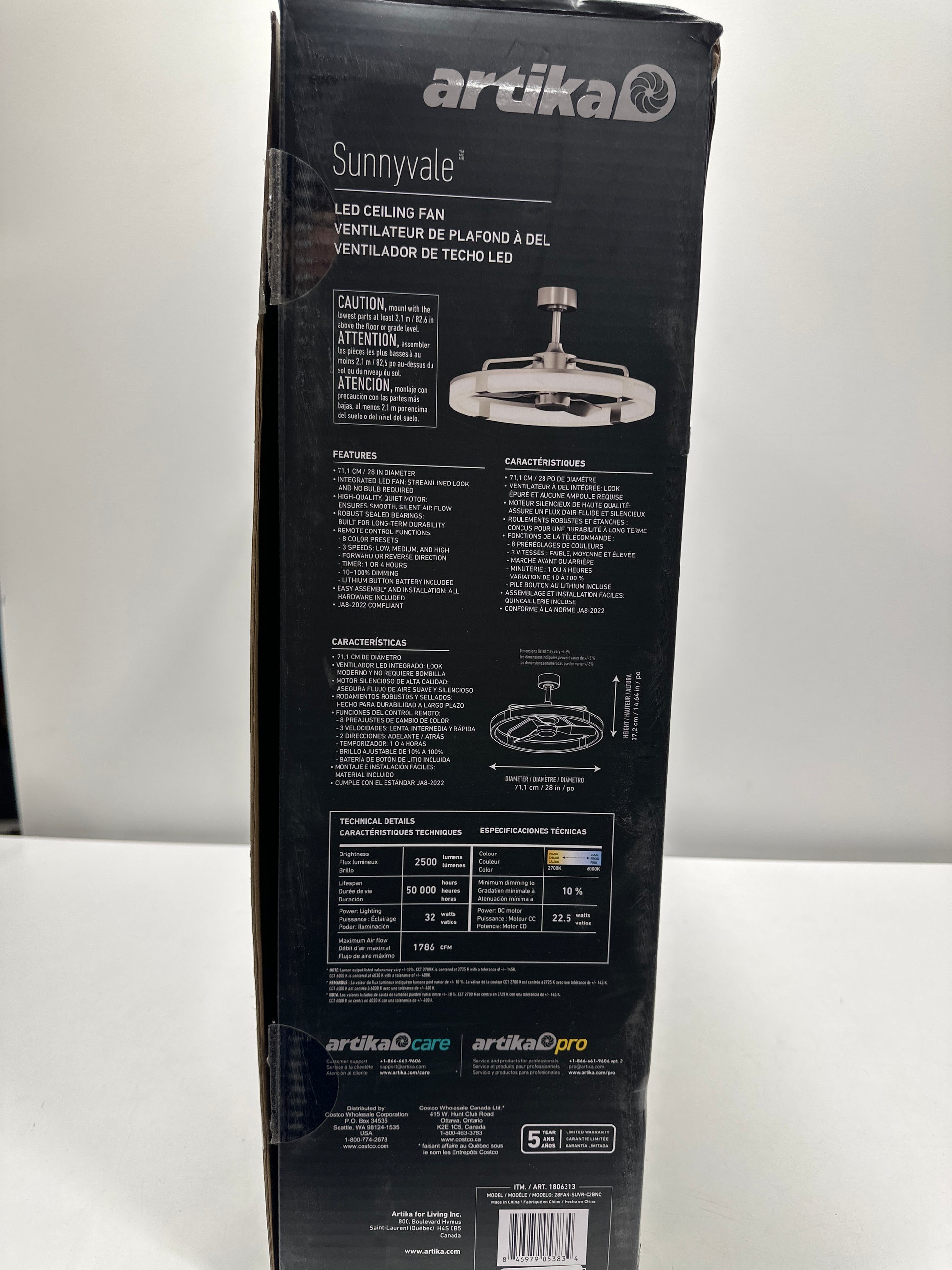 Artika Sunnyvale 28” Fandelier with Remote Brushed Nickel - *Lighting & Electrical