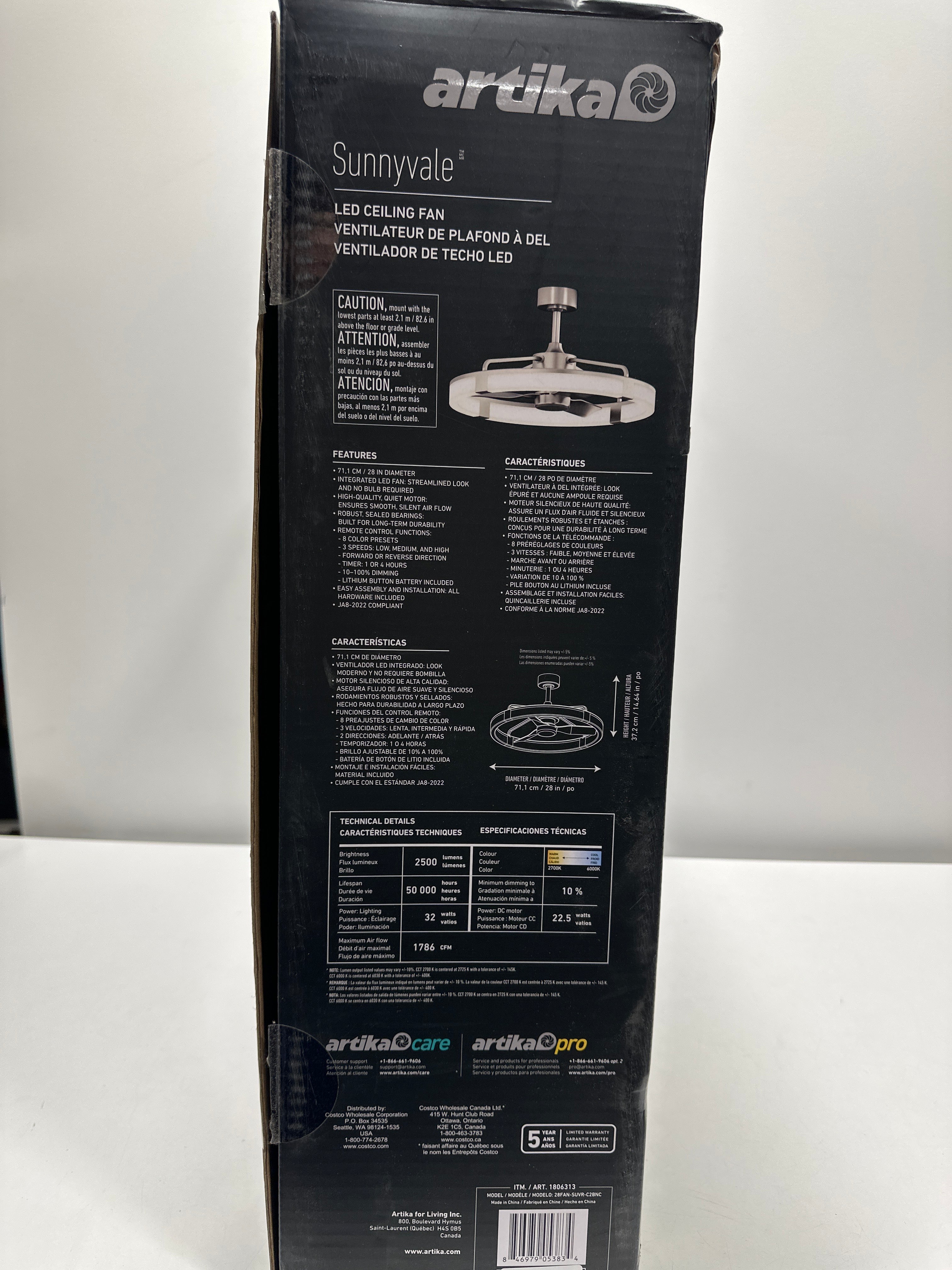 Artika Sunnyvale 28” Fandelier with Remote Brushed Nickel - *Lighting & Electrical