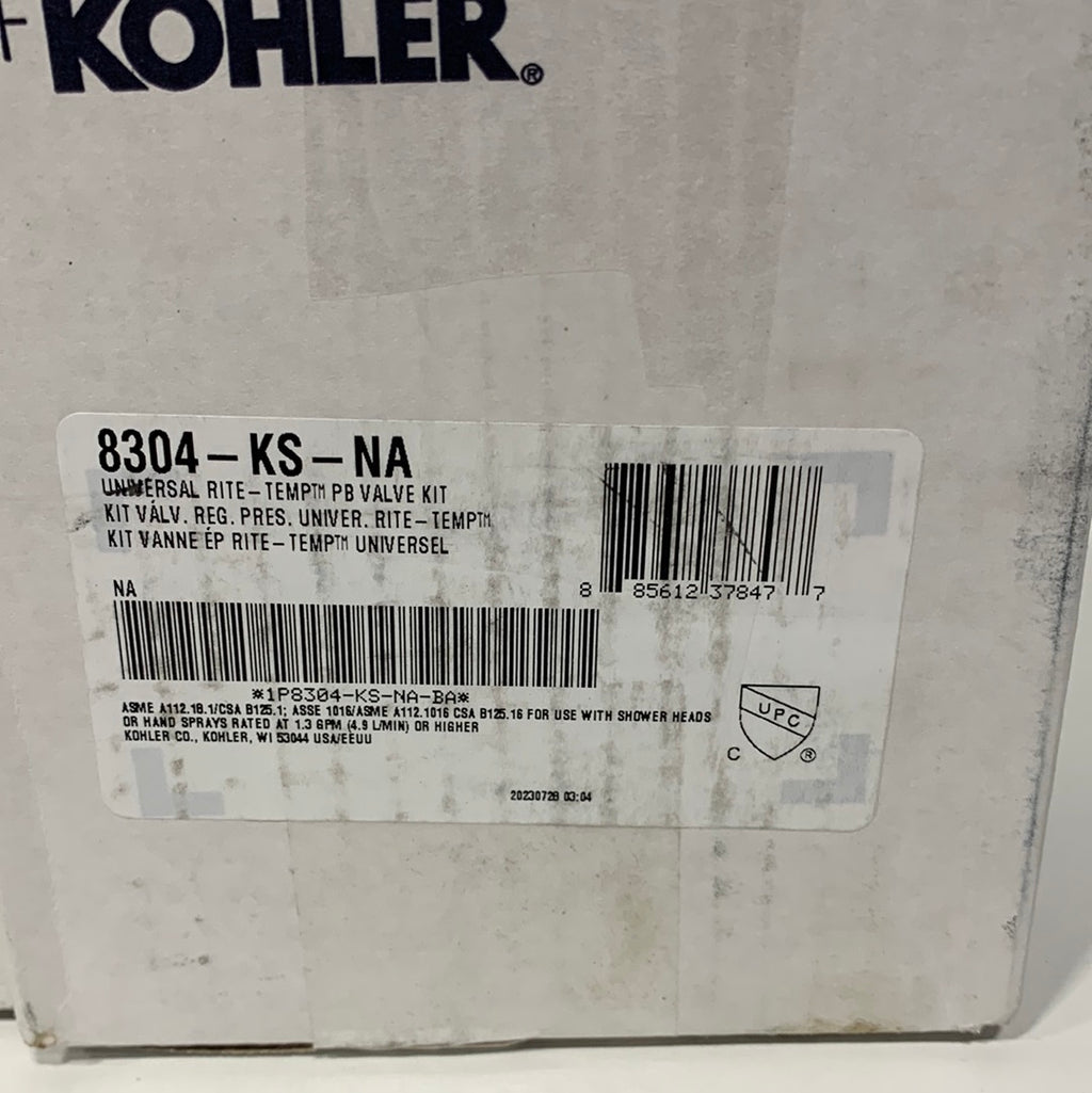 Kohler Rite-Temp Pressure Balanced Valve Body and Cartridge Kit with Service Stops - *Plumbing