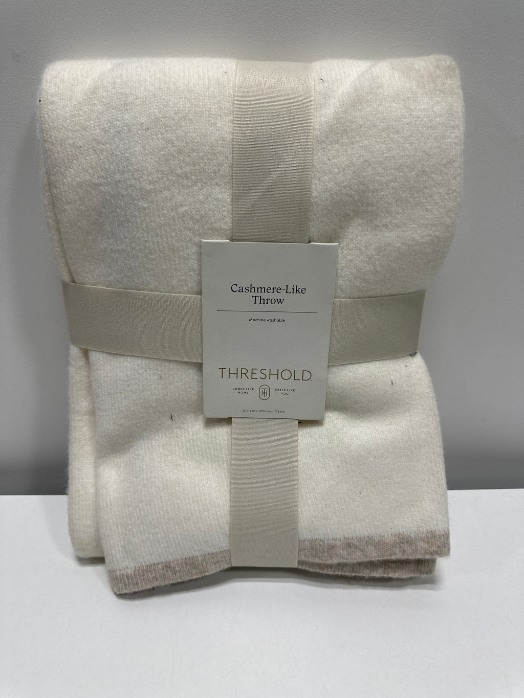 50inx70in - The Cozy Collection Cozy Faux Cashmere Knit Throw Ivory - Threshold™ - *Bedding