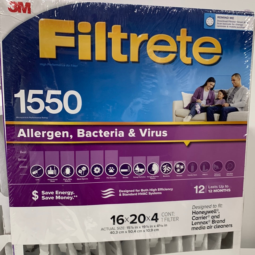 3M Ultra Allergen Reduction Deep Pleat 4" Filter, 2-pack