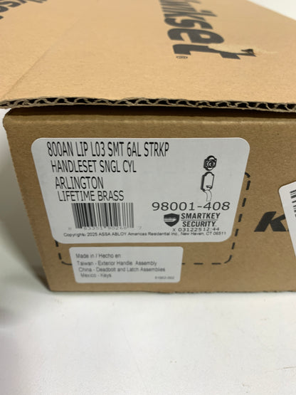 Kwikset 800Anlip-S.Strkp Arlington Sectional Single Cylinder Keyed Entry Exterior Pack