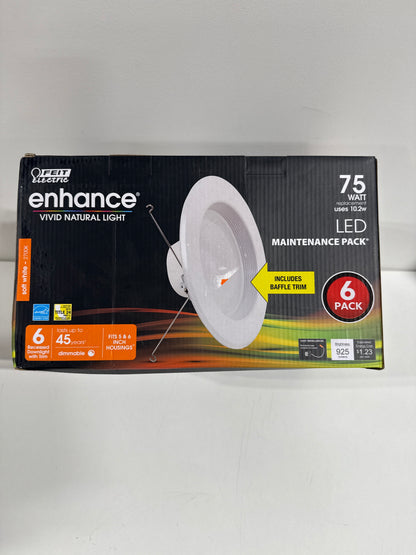 Feit Enhance Soft White 5-6 in. W LED Dimmable Recessed Downlight 10.2 W