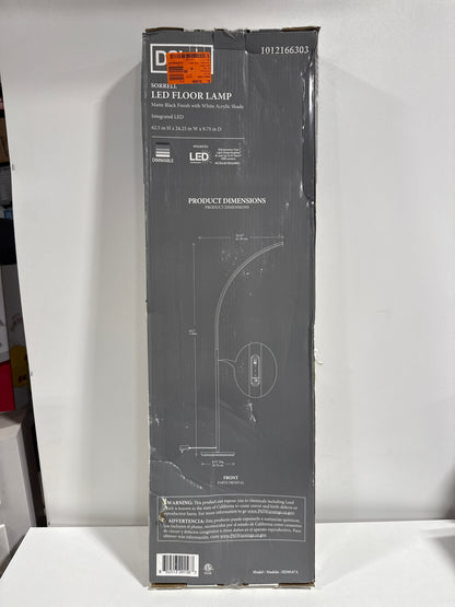 Sorrell 62.5 in. Matte Black Integrated LED Arcing Floor Lam