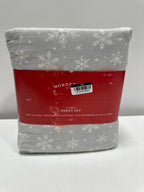 Twin/Twin Extra Long Christmas Flannel Sheet Set Gray Snowflake - Wondershop™ - *Bedding
