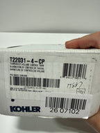 Kohler K-T22031-4 Tempered Single Handle Volume Control Valve Trim - Less Valve Polished Chrome Showers Volume Control Trims Single Handle