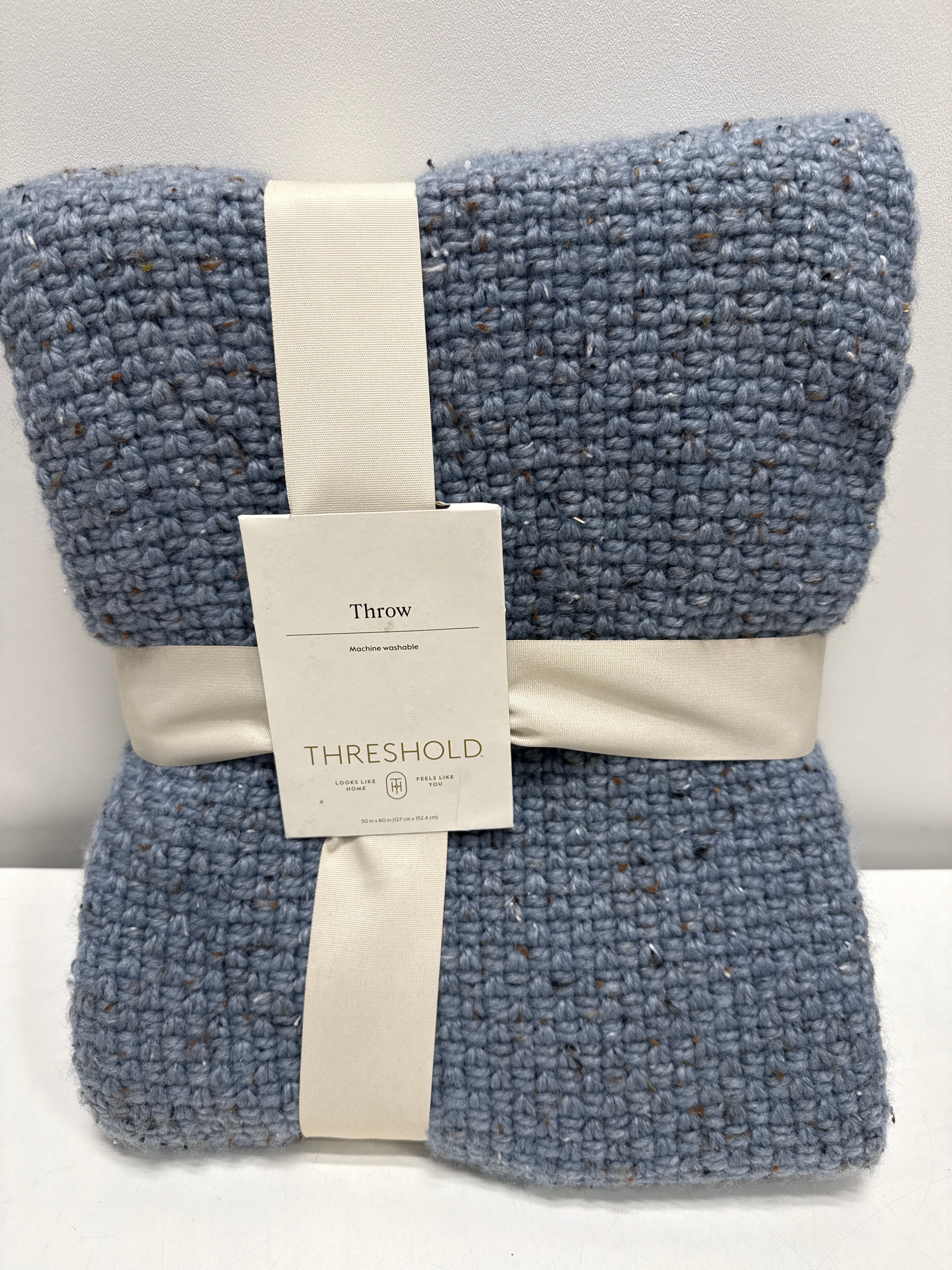 Marled Knit Throw Blue - Threshold - *Bedding
