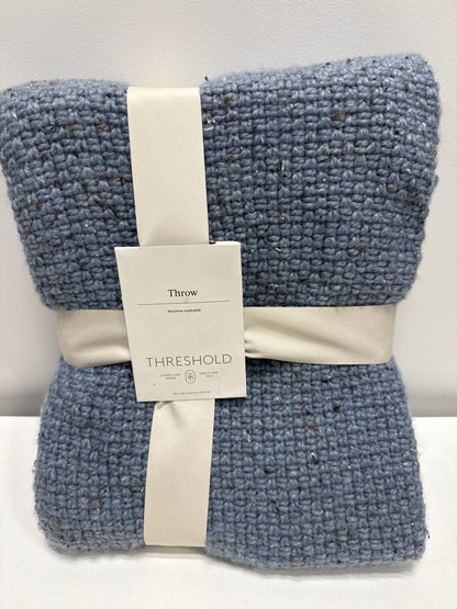 Marled Knit Throw Blue - Threshold