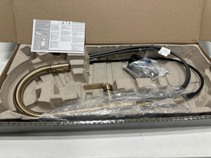 Brizo 63044lf Litze Single Handle Arc Spout Pull Down Kitchen Faucet with Industrial Handle Luxe Gold