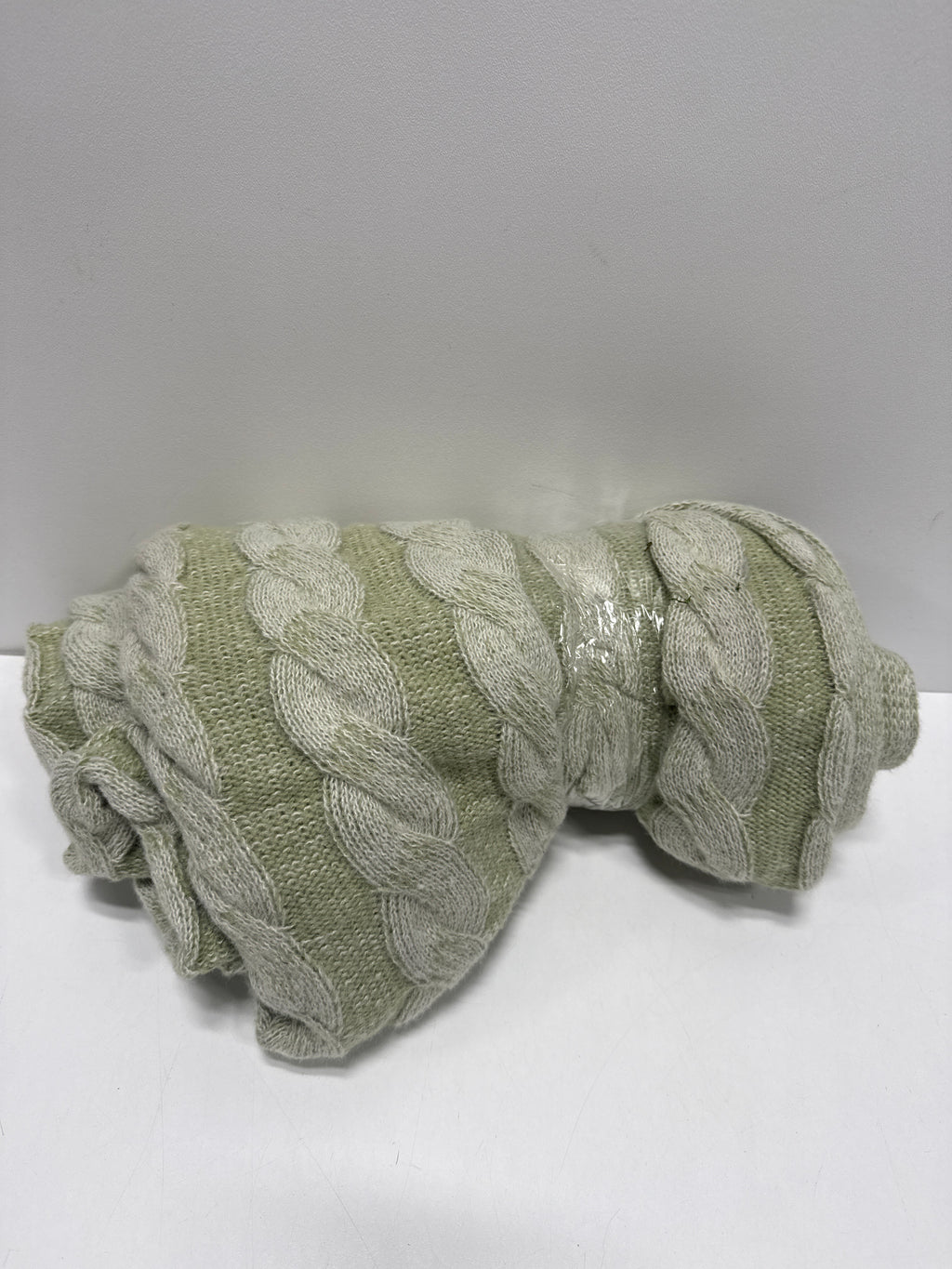 50’’x60’’ Twisted Cable Throw Blanket Green and Cream - Threshold™ Designed with Studio McGee - *Bedding