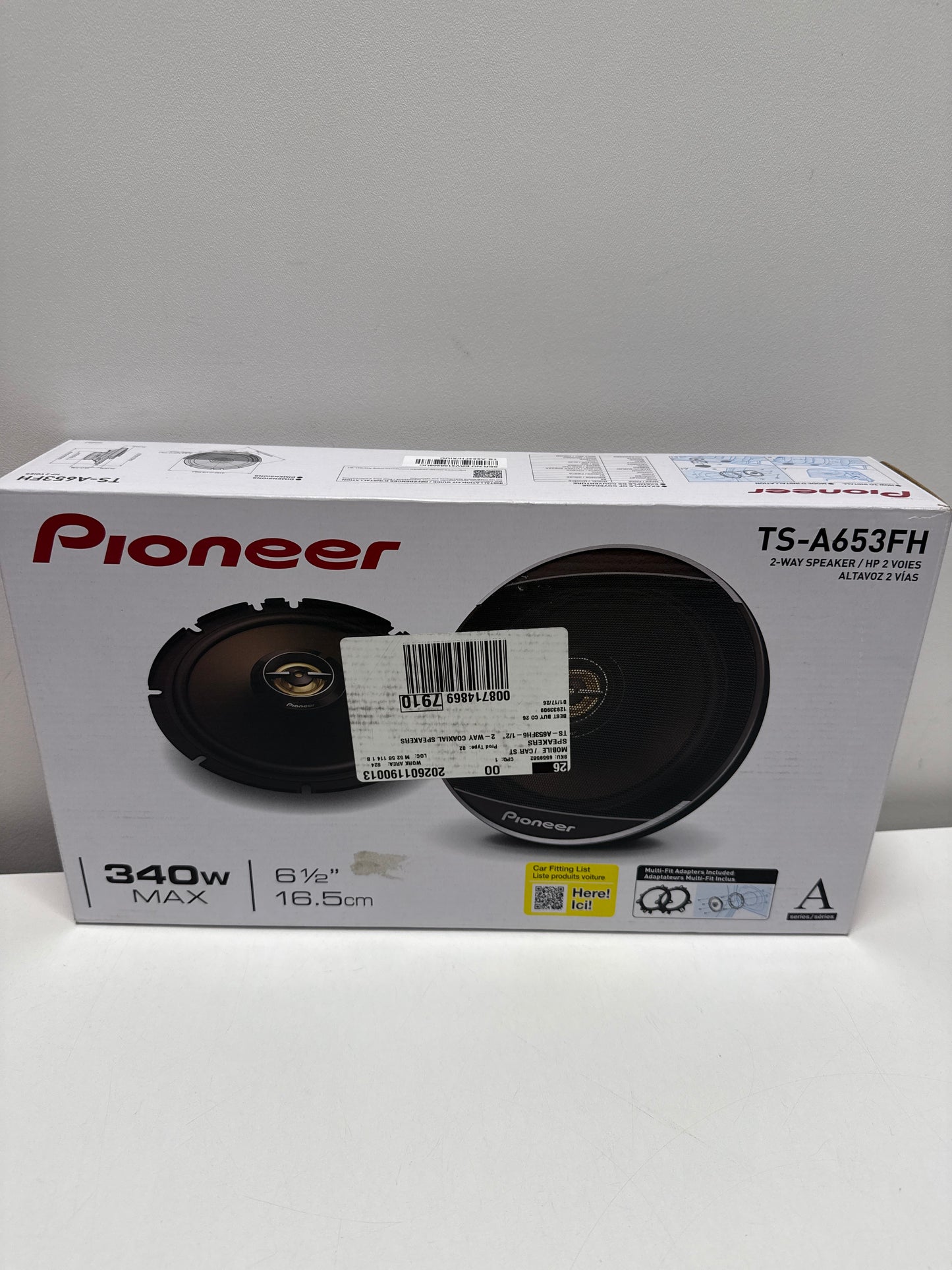 PIONEER A-Series MAX TS-A653FH 6.5” 2-Way Speakers (Pair) – 340W Max,