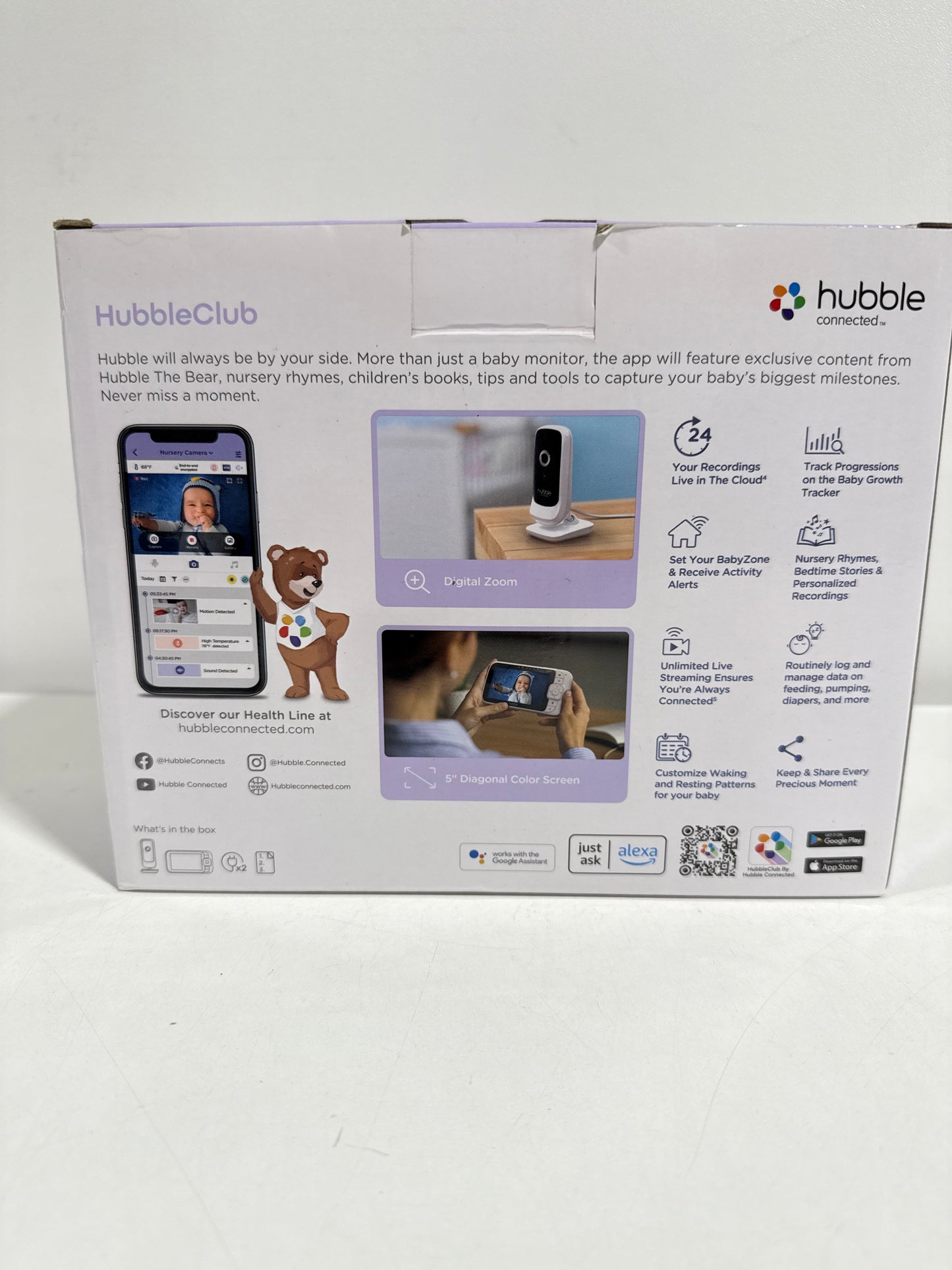 Hubble Connected Nursery Pal Link Premium Smart Connected, Wi-Fi Enabled Baby Monitor