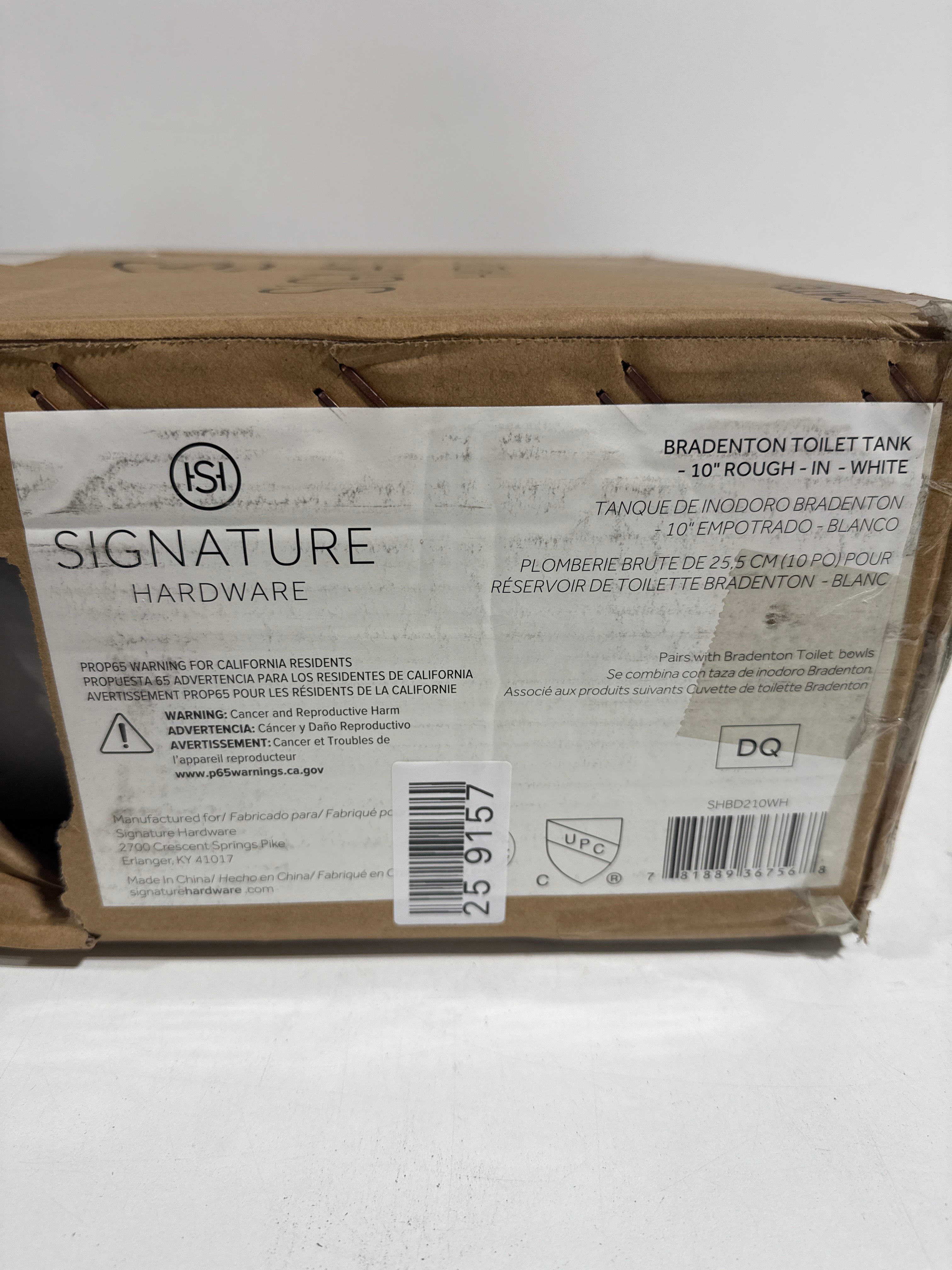 Signature Hardware SHBD210 CCY 1.28 GPF 10 TANK BRAD White - *Plumbing