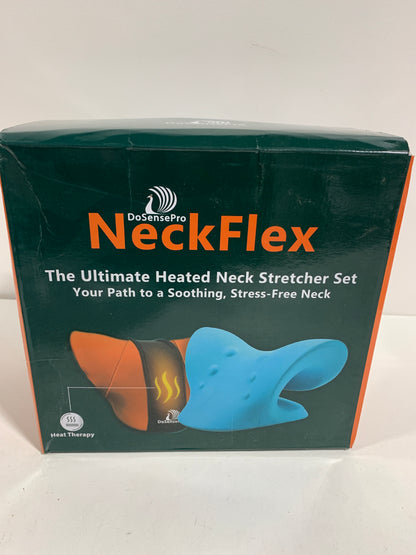 Heated Neck Stretcher with Cooling Cover & Eye Mask - Cervical Traction Device, Neck Hump Corrector, TMJ & Neck Pain Relief Traction Device, Ideal as Neck Tension Reliever and Headache Relief