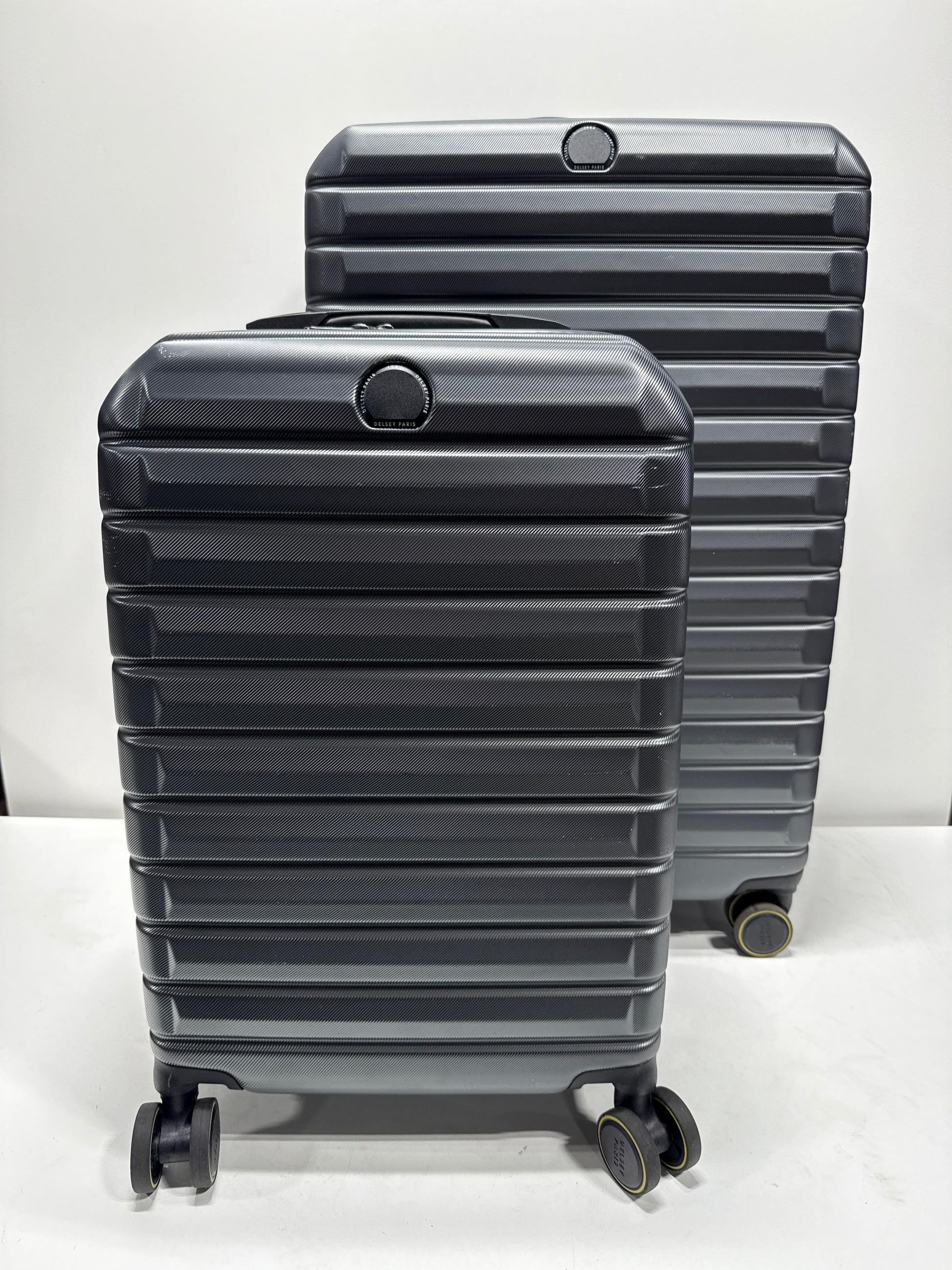 Lightly Used Delsey Paris 2-piece Hardside Luggage Set - Grey - *Luggage & Travel