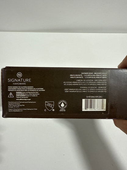 Signature Hardware 948948-8-1.8 1.75 GPM 8" Wide Modern Round Rain Shower Head Brushed Gold