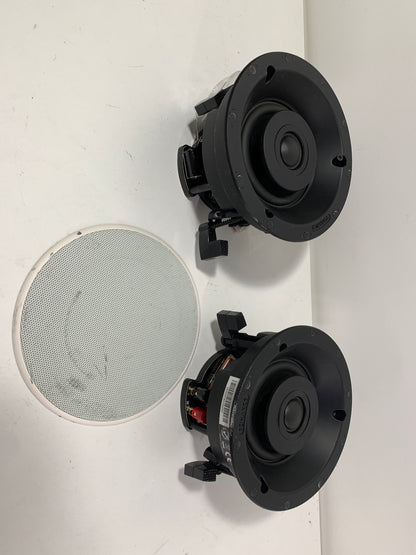 Used See Desc Sonance - VP42R - Visual Performance 4-1/2" 2-Way In-Ceiling Speakers (Pair) - Paintable White