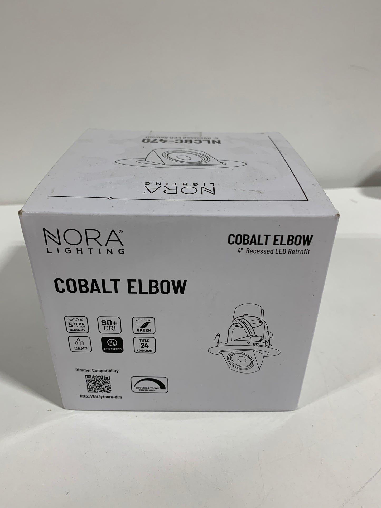 Nora Lighting NLCBC-47030XN-A 4 in. 800 Lumen 3000K Cobalt Retrofit Elbow, Natural Metal