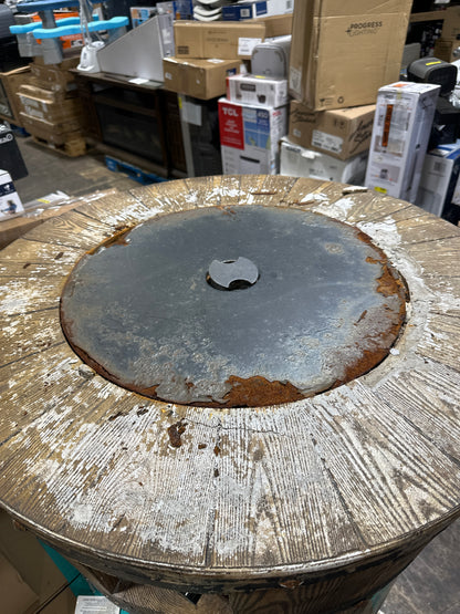 As Is Sunbeam Wine Barrel Fire Pit