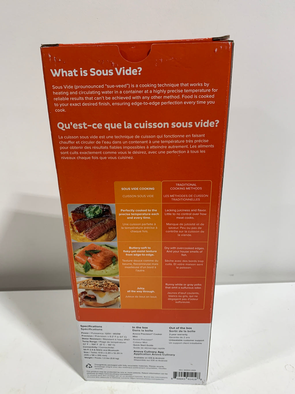 Anova Culinary Precision Cooker Mini Sous Vide Immersion Circulator 850W Black - *Kitchen Appliances