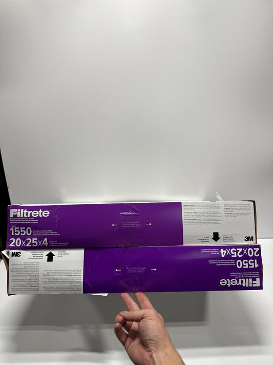 2 x Filtrete Air Filter 4”, MPR 1550 MERV 12, Ultra Allergen, Bacteria, and Virus Deep Pleat Filter