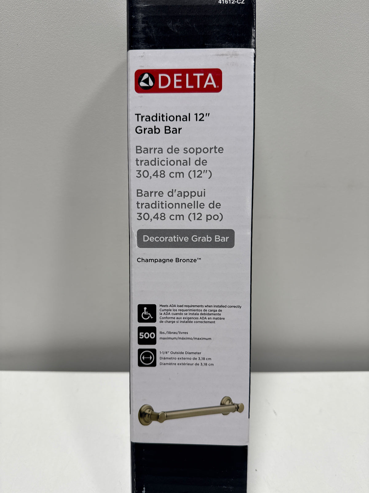 Delta 41612 12" Traditional Grab Bar Champagne Bronze