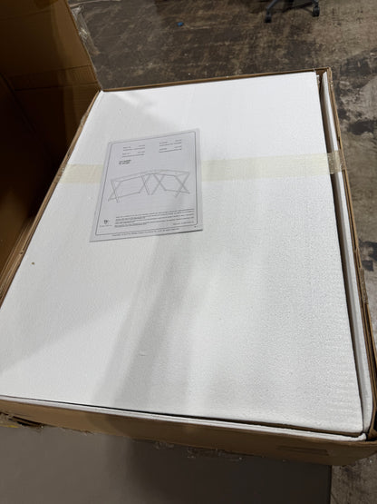 Walker Edison Wright Modern X Leg Glass Top Corner Gaming Desk, 51 Inch, Black