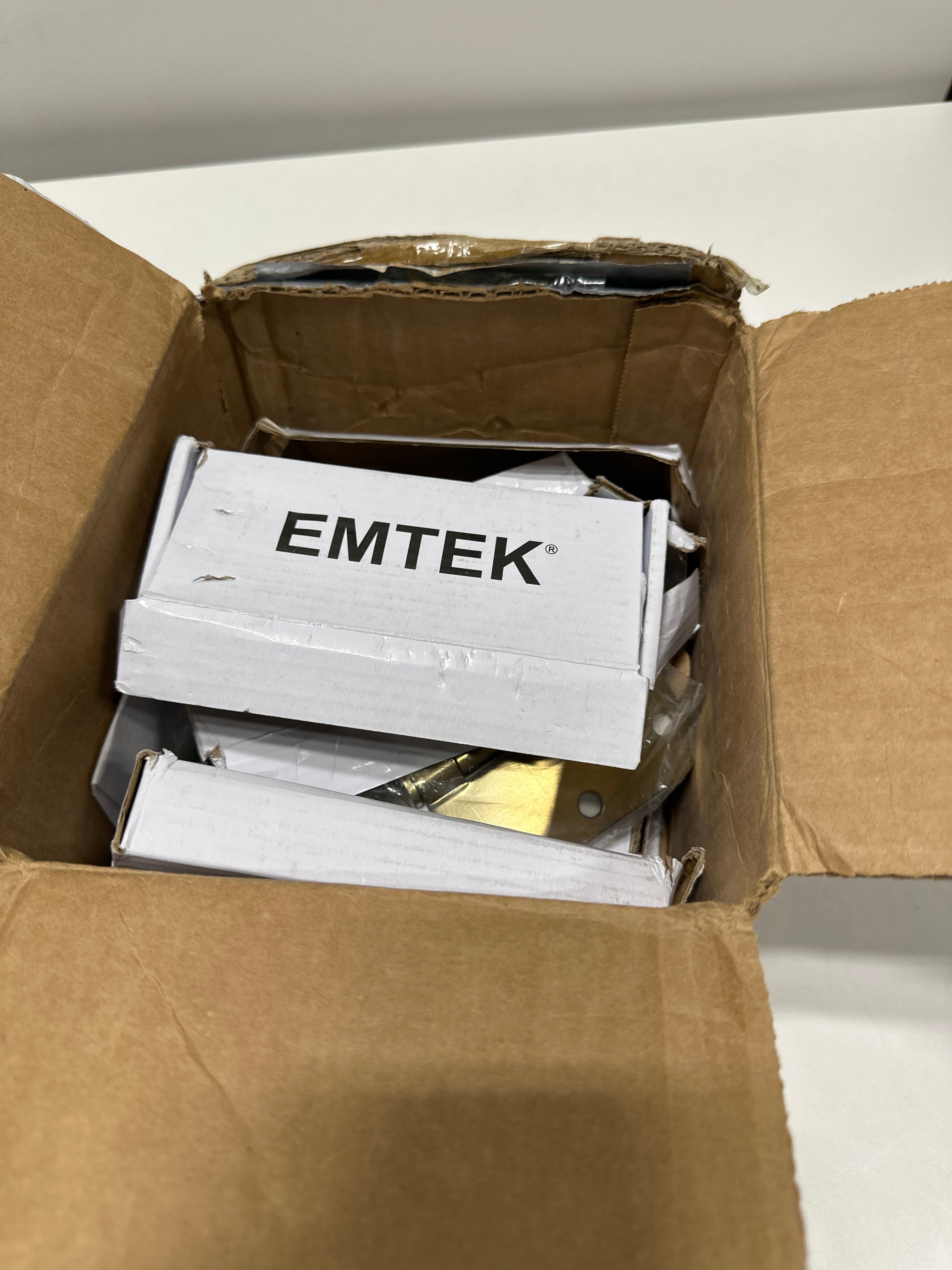 12 Pairs - Emtek 92033 3-1/2" x 3-1/2" Plated Steel Heavy Duty 5/8" Radius Round Corner Pla, French Antique
