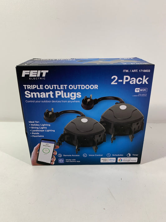 Feit Electric Triple Outlet Outdoor Smart Plugs, 2-Pack, WiFi