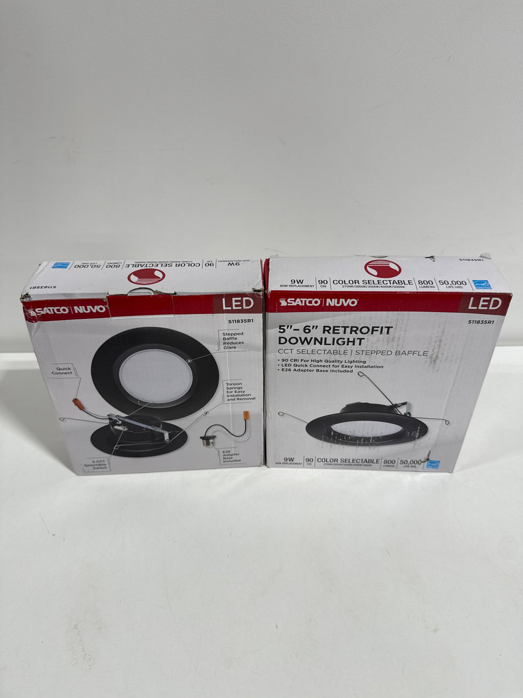 2 x Satco Lighting S11835R1 Nuvo 6’’ Recessed Trim with Baffle Trims - IC Rated Black Recessed - *Lighting & Electrical