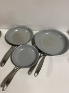 Used Tramontina 3-pack Hard Anodized Aluminum Ceramic Nonstick Fry Pan Set - *Kitchen & Dining