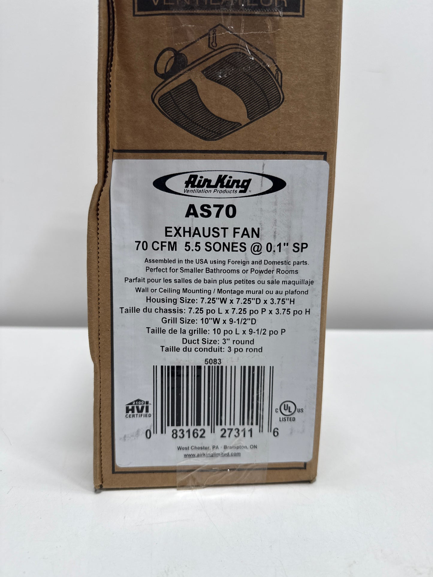 Air King AS70 Advantage Exhaust Fan 70 CFM