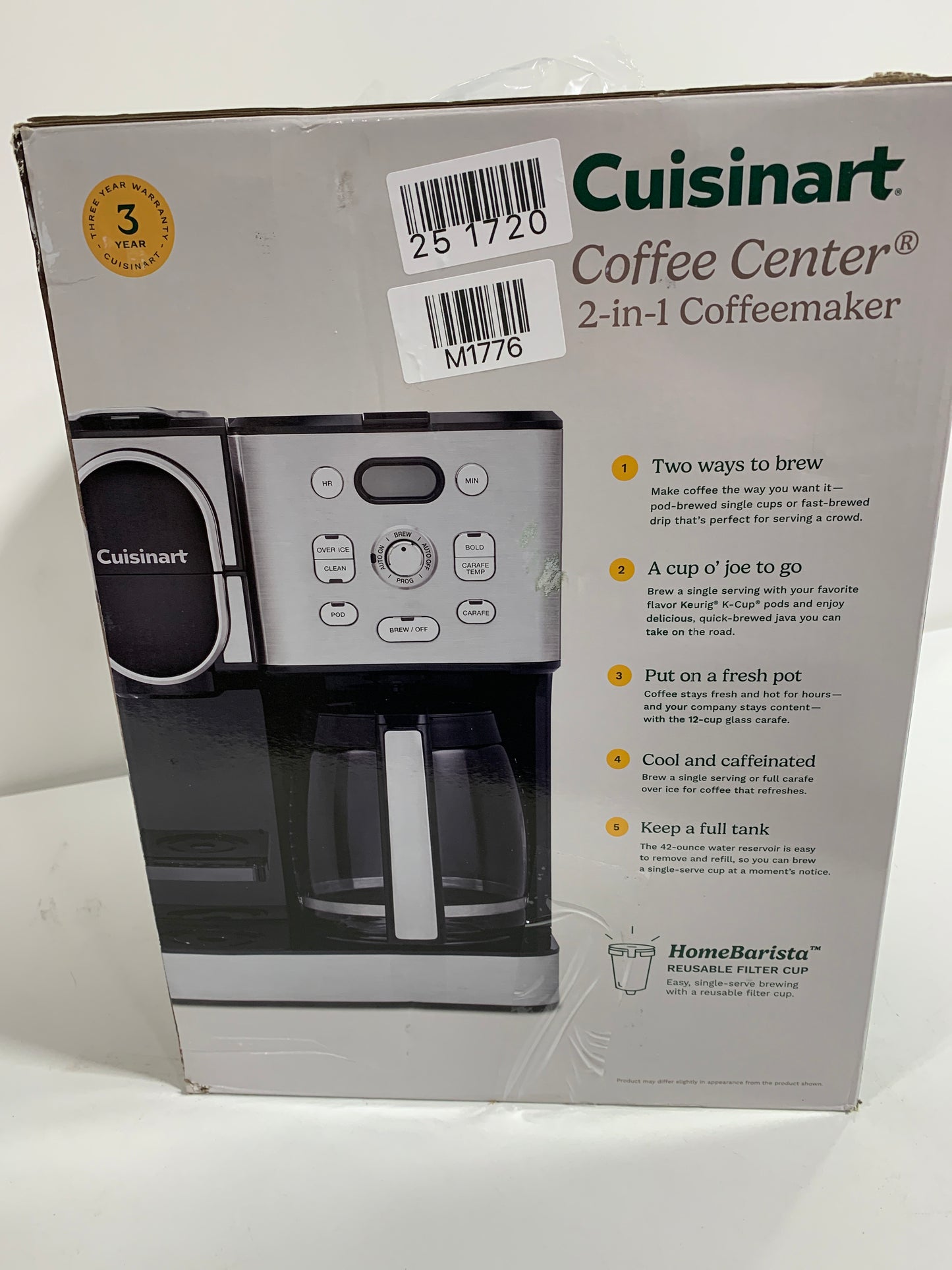 Cuisinart - 12 Cup 2-In-1 Coffee Center Coffeemaker - Black Stainless Steel