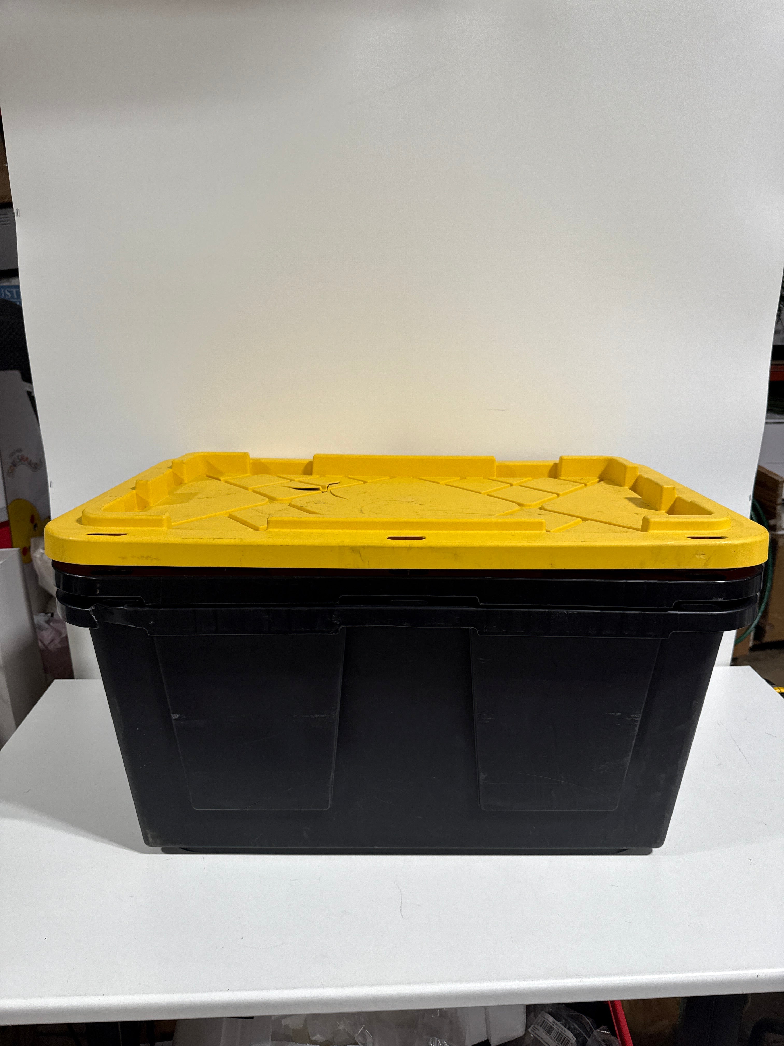 2 Used Greenmade 27 Gallon Utility Totes -1 Cracked Lid - *Furniture & Organization
