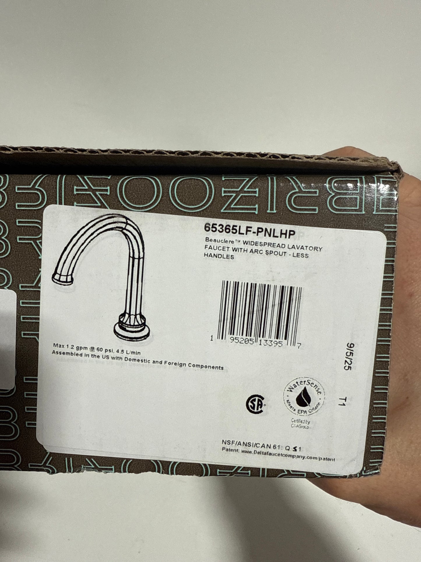 Brizo 65365LF-LHP Beauclere 1.2 GPM Widespread Bathroom Faucet - Less Drain Assembly and Handles Brilliance Polished Nickel