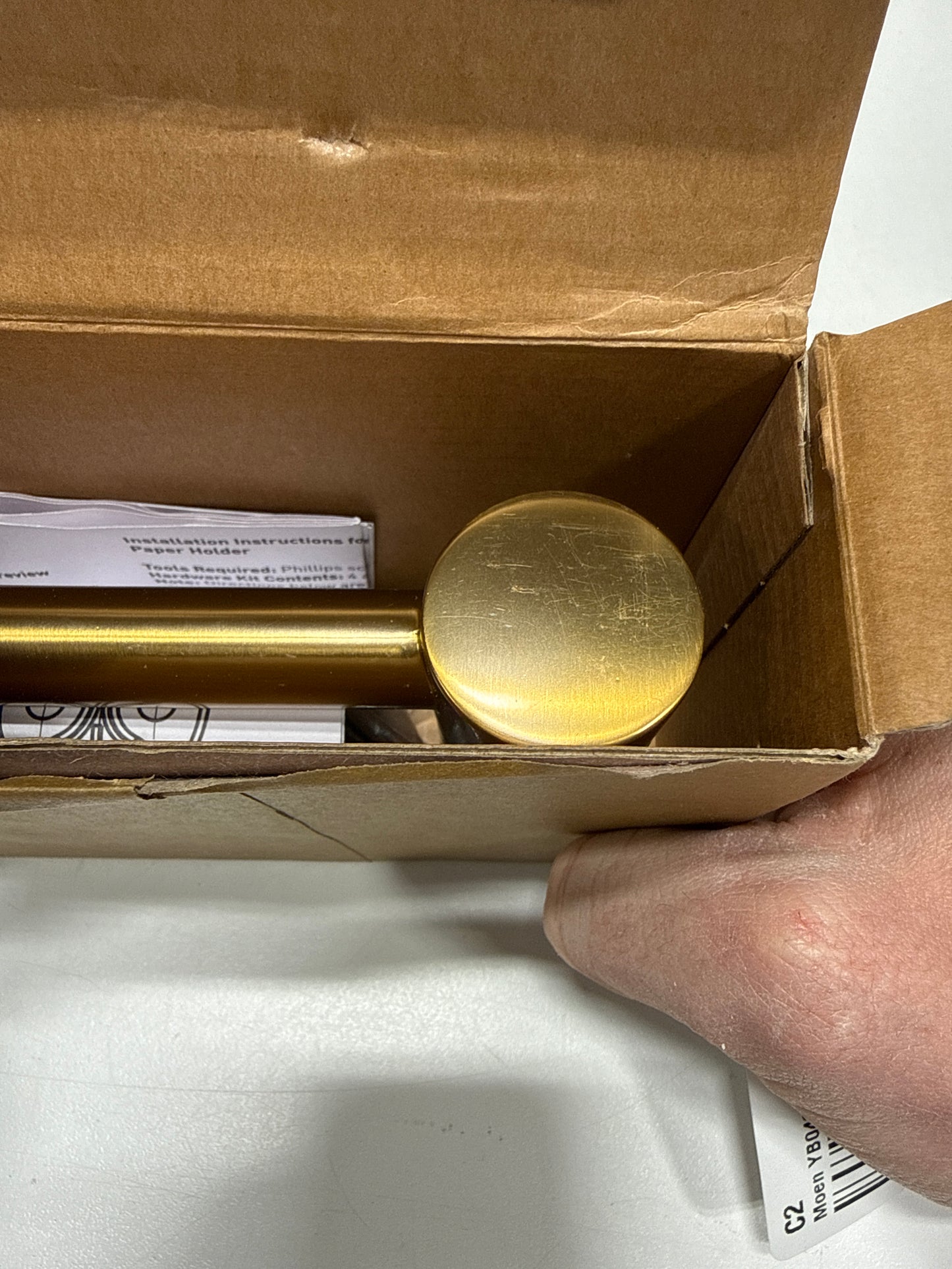 Scratch Moen Align Wall Mounted Paper Holder Brushed Gold