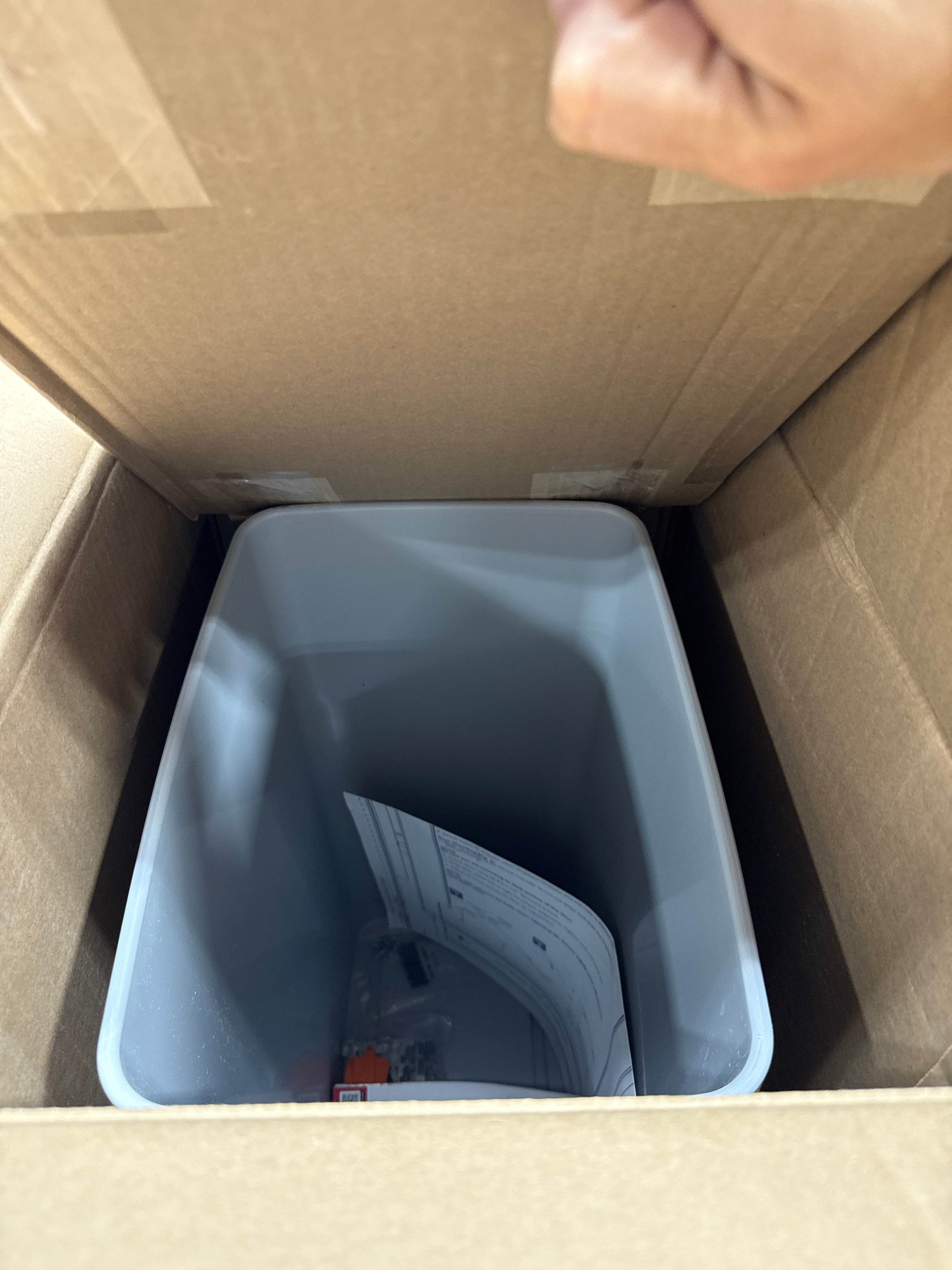 Rev-A-Shelf Single Gray 32 Qt. Maple Pullout Waste Container w/Soft-Close for 15" Vanity Base Cabinets