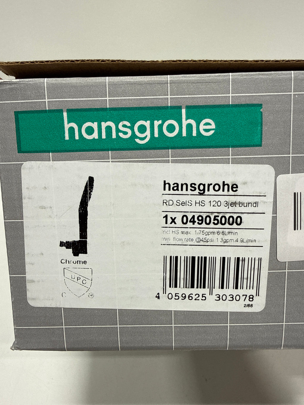 hansgrohe Raindance Select S Adjustable 5-inch Handheld Shower Head Set Modern 3 Spray PowderRain, Full and Massage Easy Install with Hose in Chrome, 1.75 GPM, 04905000