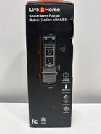 Link2Home Pop up Outlet with USB 2 Outlets Stainless Steel 2.4A