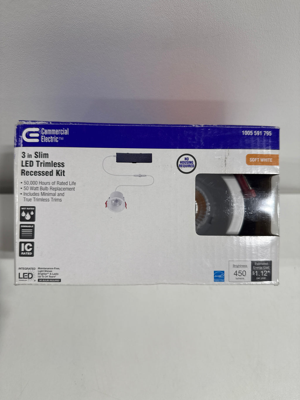 3 in. White Interchangeable Trim LED Integrated Trimless Recessed Lighting Kit - *Lighting & Electrical