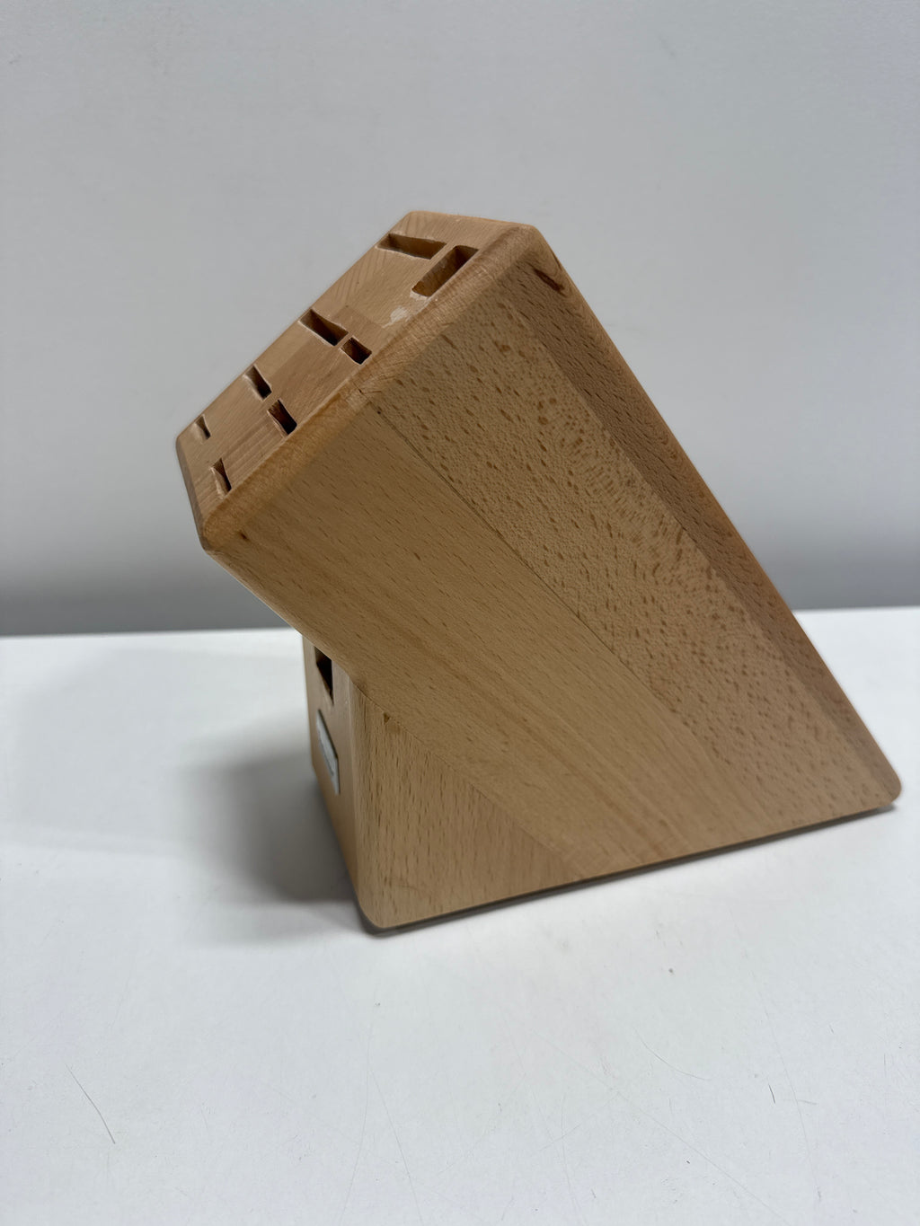 Used WUSTHOF 9 Slot Knife Storage Block Solid Natural Wood Block