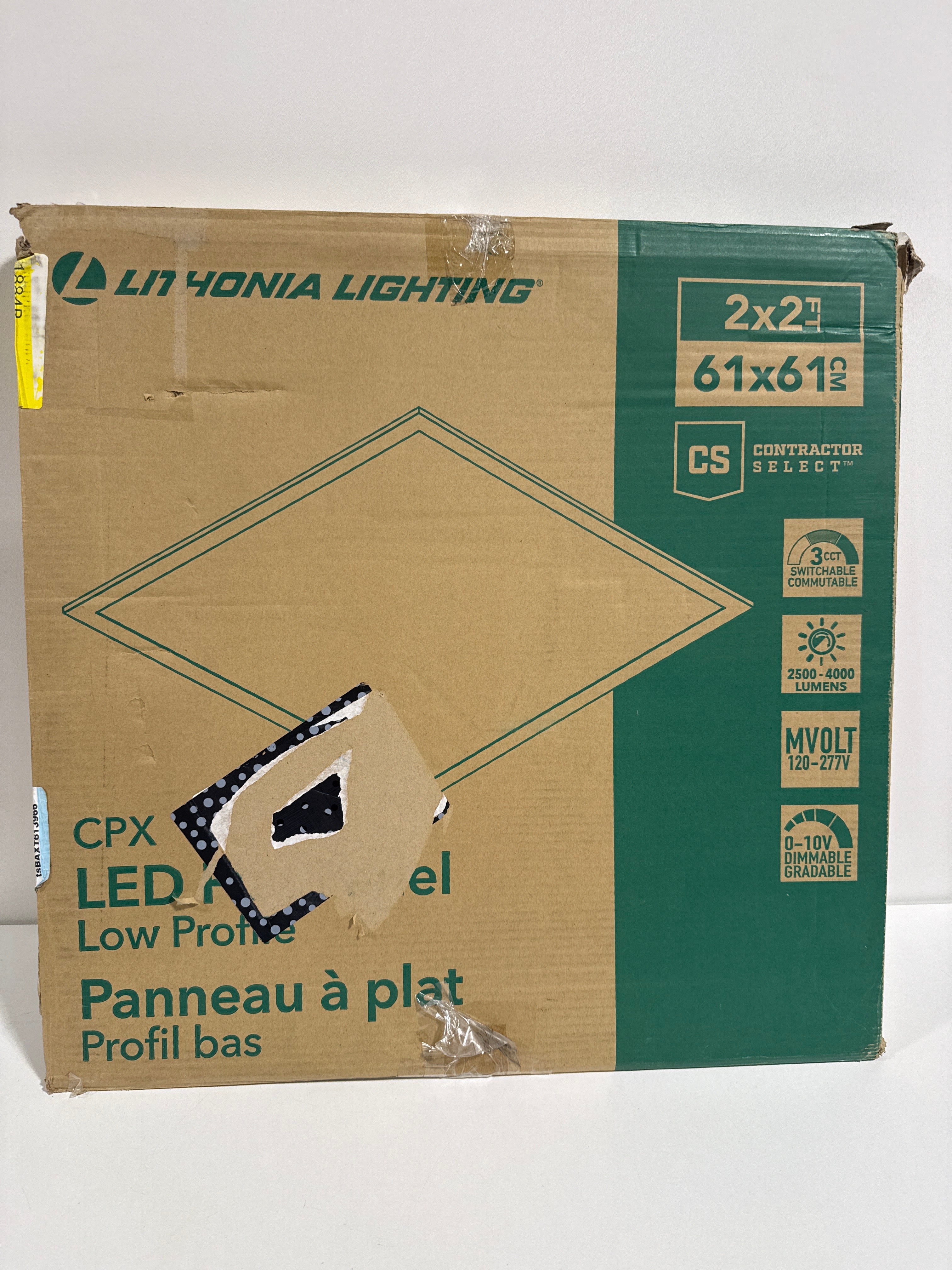 Lithonia Lighting Contractor Select CPX 24’’ x 24’’ Flat Panel Adjustable Lumen and Color Temperature LED Troffer