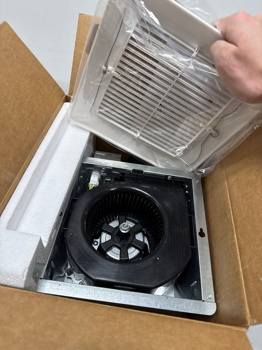 Panasonic Whisper Mighty Pick-a-Flow 70/90 CFM Ceiling/Wall Bathroom Exhaust Fan, Energy Star with 9 in. X 9 in. Grille Footprint, White Grille